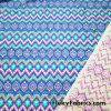 Bright Colors Zig-Zag, Hearts and Daisies with Silver Lurex Accents Nylon Spandex Fabric