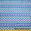 Bright Colors Zig-Zag, Hearts and Daisies with Silver Lurex Accents Nylon Spandex Fabric