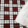 Plaid Maroon, Black, and Off White Print Cotton Spandex Fabric