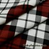 Plaid Maroon, Black, and Off White Print Cotton Spandex Fabric