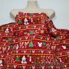 Gingerbread, Cookies, Candy Christmas Treats and Everyones Favorite Mouse on Red Print Cotton Jersey