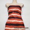 Rust, Ivory, Dark Gray, Black Stripes Print Nylon Spandex Fabric
