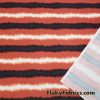 Rust, Ivory, Dark Gray, Black Stripes Print Nylon Spandex Fabric