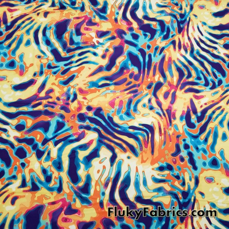 Colorful Abstract Animal Print Poly Spandex Fabric