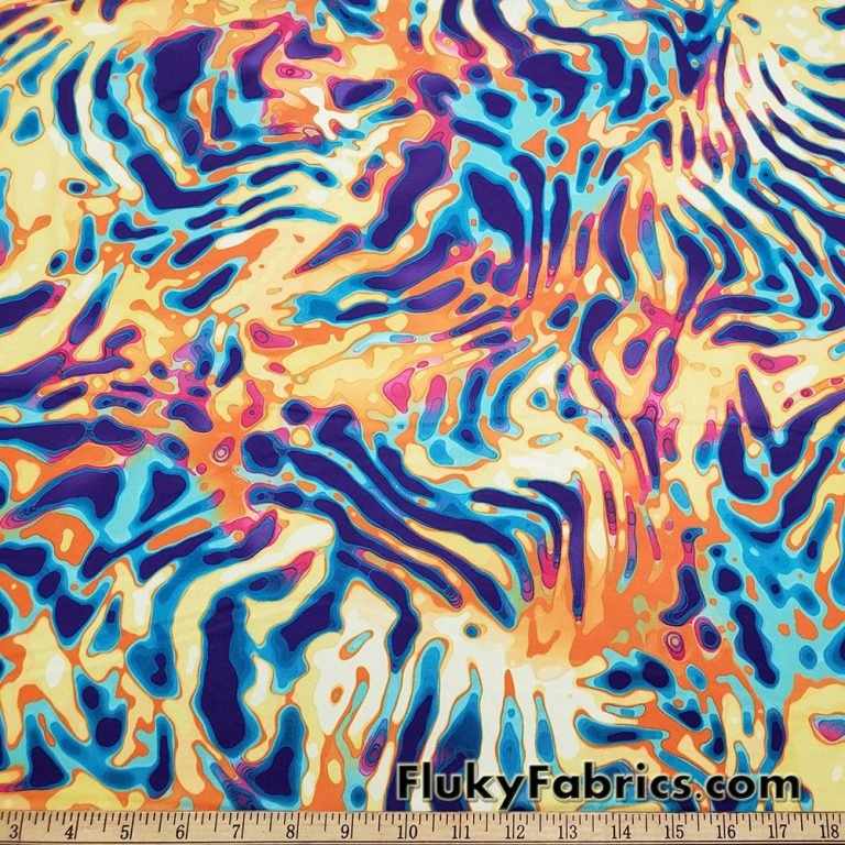 Colorful Abstract Animal Print Poly Spandex Fabric