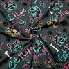 Cat Faces and Paws Cotton Jersey “I Cat Naps” Print Knit Fabric