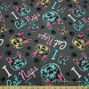 Cat Faces and Paws Cotton Jersey “I Cat Naps” Print Knit Fabric