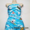 Cool Surfer Cartoon Dog and Bird Cotton Woven Print Fabric