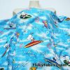 Cool Surfer Cartoon Dog and Bird Cotton Woven Print Fabric