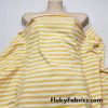 Yellow and White Yarn Dyed Stripe Cotton Spandex 3/8″ Stripes 4 Way Stretch Fabric