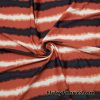 Rust, Ivory, Dark Gray, Black Stripes Print Nylon Spandex Fabric