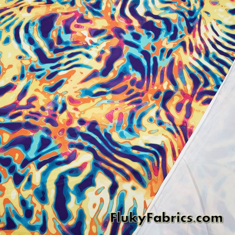 Colorful Abstract Animal Print Poly Spandex Fabric