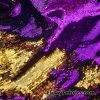 Magenta/Gold 5mm Shiny Flip Up Sequins on Black Spandex Fabric 54″ Wide