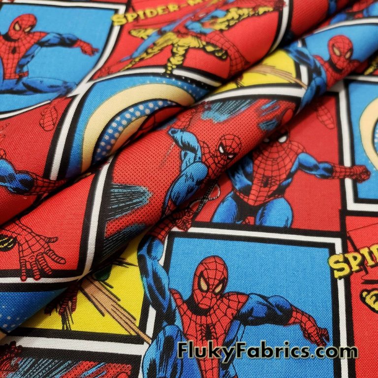 Spider Superhero Print 45″ Wide Cotton Woven Fabric