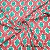 Christmas Pattern Red, Green and White Print Cotton Rib Fabric