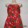 Christmas Motifs on a Red Background Cotton Rib Fabric