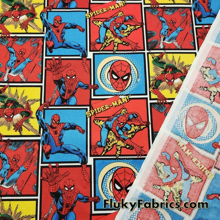 Spider Superhero Print 45″ Wide Cotton Woven Fabric