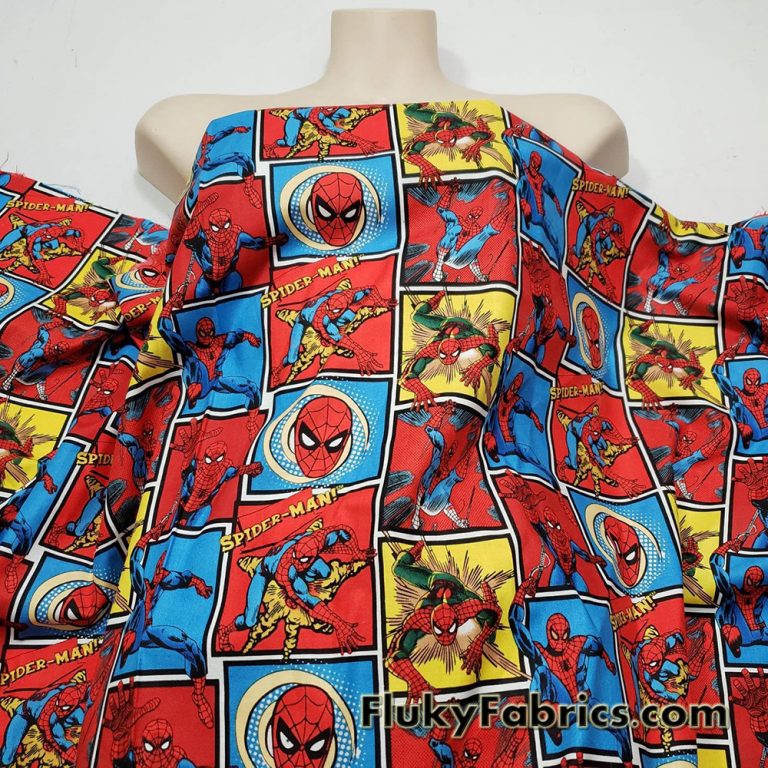 Spider Superhero Print 45″ Wide Cotton Woven Fabric