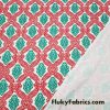 Christmas Pattern Red, Green and White Print Cotton Rib Fabric