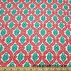 Christmas Pattern Red, Green and White Print Cotton Rib Fabric at FlukyFabrics.com