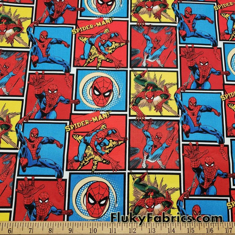 Spider Superhero Print 45″ Wide Cotton Woven Fabric