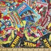 Superhero Comic Books Print 45″ Wide Cotton Woven Fabric at FlukyFabrics.com