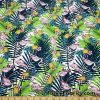 Tie Dye Flamingos, Pineapples and Tropical Foliage Nylon Spandex Fabric at FlukyFabrics.com