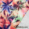 Colorful Abstract Palms Print Ponte de Roma Knit Fabric