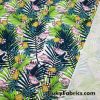 Tie Dye Flamingos, Pineapples and Tropical Foliage Nylon Spandex Fabric
