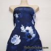 Shades of Blue Ghostly Flowers Lightweight Nylon Spandex Fabric