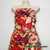 Italian Foods Print on Red Cotton Woven Apparel Fabric