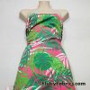 Tropical Leaves Print on Hot Pink Swimsuit Nylon Spandex Fabric