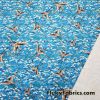 Flying Japanese Cranes and Flowers Swimsuit Poly Spandex Fabric