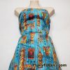 Tiki Masks on Blue Print 44″ Wide Cotton Woven Fabric