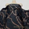 Distinctive Copper Color Lurex Arrow Lines on Black Nylon Spandex