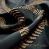 Distinctive Copper Color Lurex Arrow Lines on Black Nylon Spandex
