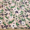 Flower and Leaves Mix Over a Peach Nylon Spandex Bathing Suit Fabric at FlukyFabrics.com