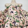 Flower and Leaves Mix Over a Peach Nylon Spandex Bathing Suit Fabric