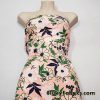Flower and Leaves Mix Over a Peach Nylon Spandex Bathing Suit Fabric