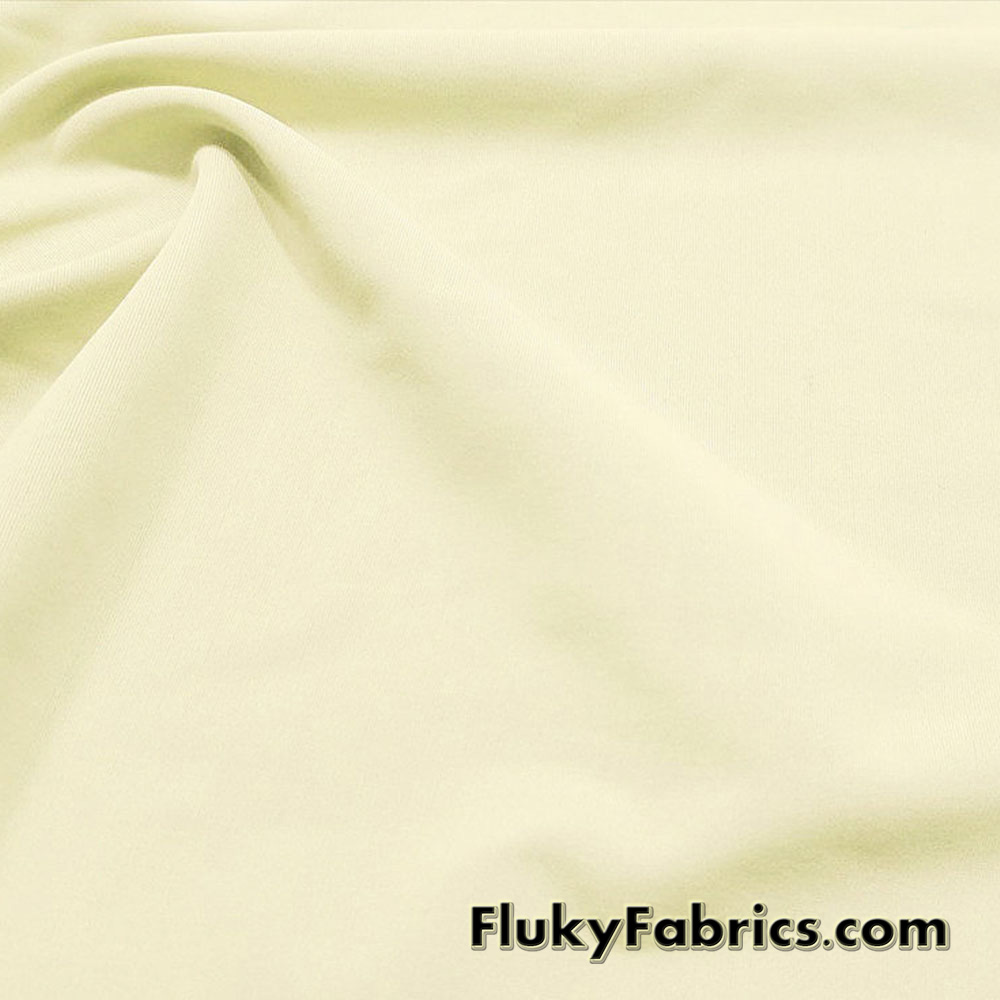 Coconut Cream Solid Nylon Spandex Swimwear Fabric