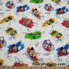 Famous Cartoon Drawings with a Splash of Color Print Cotton Jersey at FlukyFabrics.com