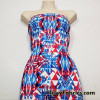 Fractal Crystals in Patriotic Colors Print Poly Spandex Fabric