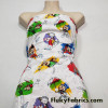 Famous Cartoon Drawings with a Splash of Color Print Cotton Jersey