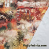 Enchanted Autumn Forest Double Exposure Print Swimsuit Nylon Spandex Fabric