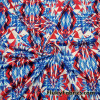 Fractal Crystals in Patriotic Colors Print Poly Spandex Fabric