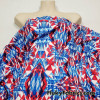 Fractal Crystals in Patriotic Colors Print Poly Spandex Fabric