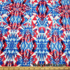 Fractal Crystals in Patriotic Colors Print Poly Spandex Fabric
