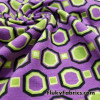 Lime Green and Purple Geometric Halloween Print Cotton Spandex Fabric