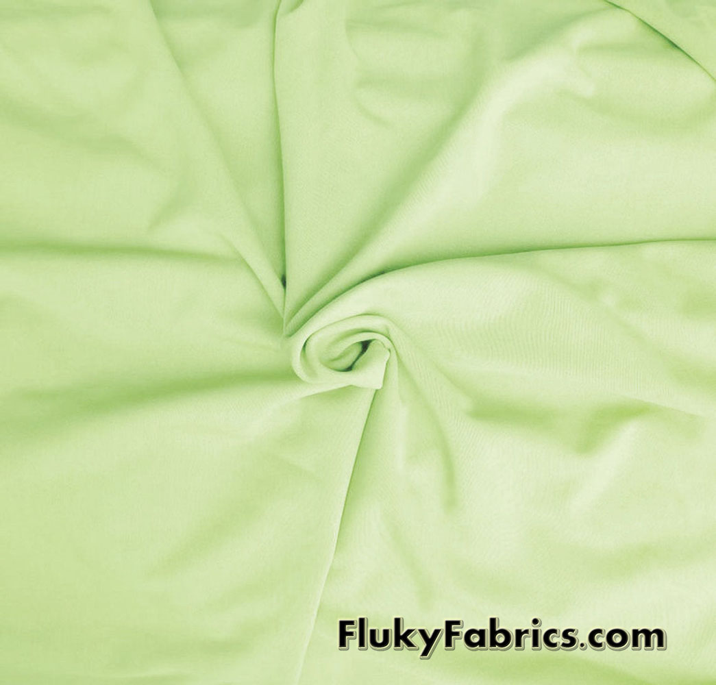 Soft Pale Celery Green Solid Matte Swimwear, Dancewear and Activewear