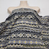 Black, Yellow, Gray and White Tribal Print Cotton Spandex Fabric